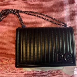 D&G chained black leather bag used once